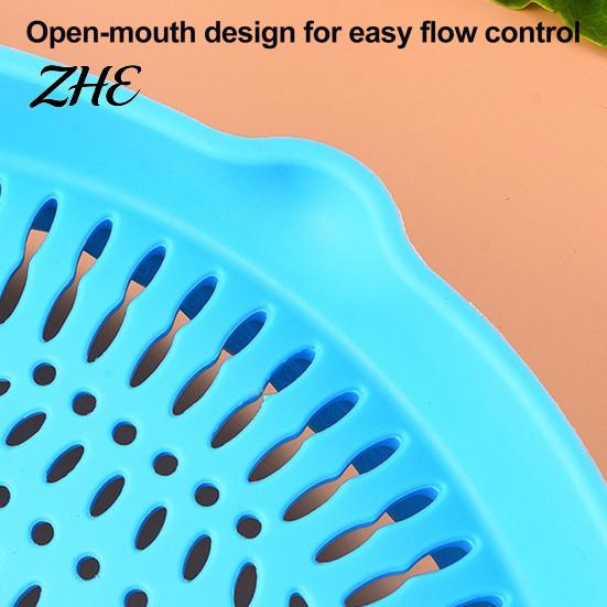 Durable Silicone Draining Tool Pot Edge Strainer, Clip-on Kitchen Colander for Pasta Vegetables, Strainer Non Slip Drainer with Drip Guard,