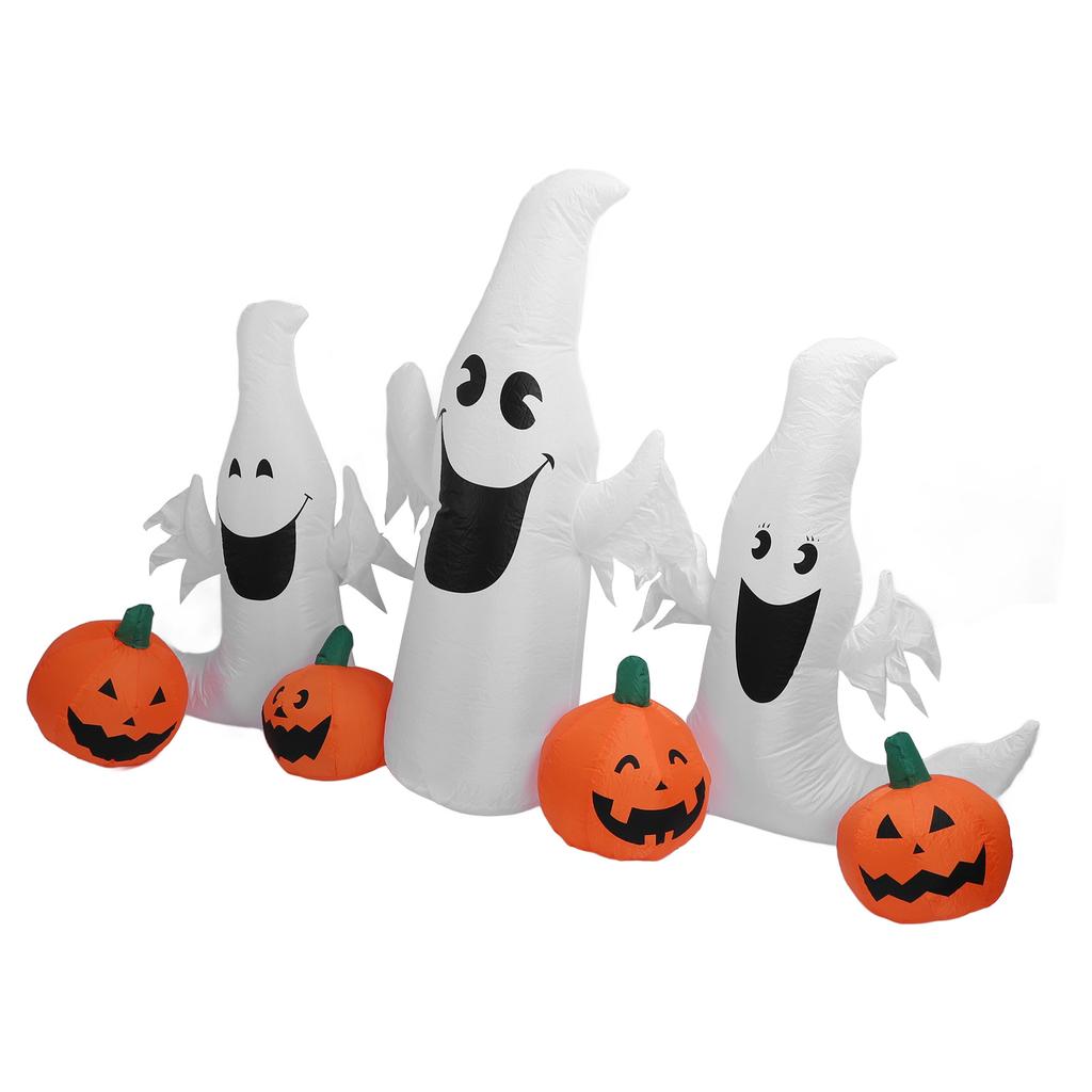 Inflatable Ghost Pumpkin 230cm Blow Up Decoration with LED Lights for Outdoor Yard Lawn