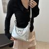 Texture Solid Color Large Capacity 2025 New Bow Summer Casual Fashion Single Shoulder Underarm Crossbody Women's Big Bag