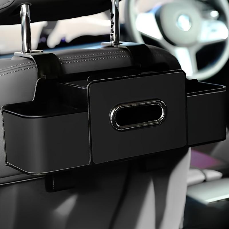 Car Seat Back Organizer with Tissue Box,Multifunctional Resin Storage Rack with Hooks for Access By Driver,Passenger,Vehicle Interior Organization