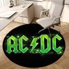 1pc AC/DC Band Logo Round Carpet, Made of Polyester,Perfect for Decorating Office Chairs, Living Rooms Fplt132