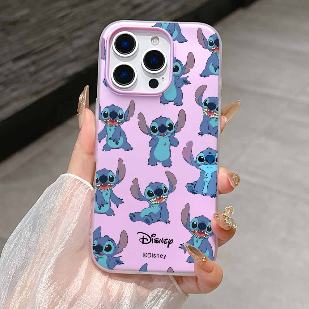 Urocze Kreskówkowe Etui Stitch Modne Etui Na Telefon Dla iPhone 17 AIR 16 15 14 13 12 11 Pro Max Plus Matowe Etui z Wrażeniem Skóry