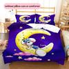 Diddl Pattern Bedding Quilt Set  Home Decoration  Gift (1 * Duvet Cover + 2 * Pillowcase  Without Core)