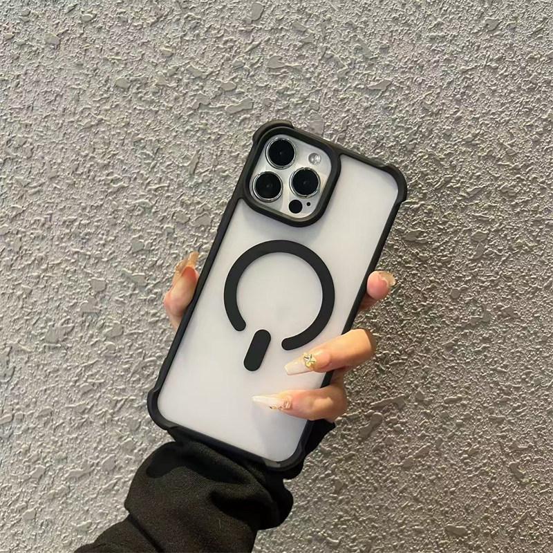 Magnetische Luxus Matte Sturzsicher Stoßfeste Hülle für iPhone 11 16 15 14 13 12 Pro Max Kabelloses Laden Für Magsafe Hülle