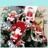 Large Burlap Christmas Stockings Festive Holiday Gift Bags Decorative Ornaments Candy Holder