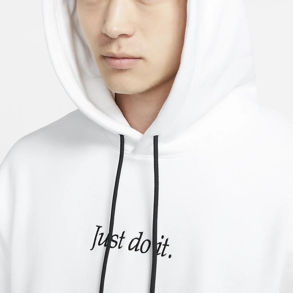 Nike Sportswear Fleece Pullover Hoodie With Drawstring Men Tops White CI9407-100