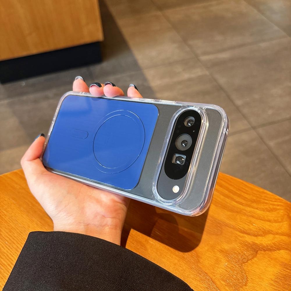 Luxury Transparent Acrylic Magnetic Charging Phone Case For Google Pixel 10 Pro XL 9 Pro 9A 10 Pro Shockproof PC Protector Cover