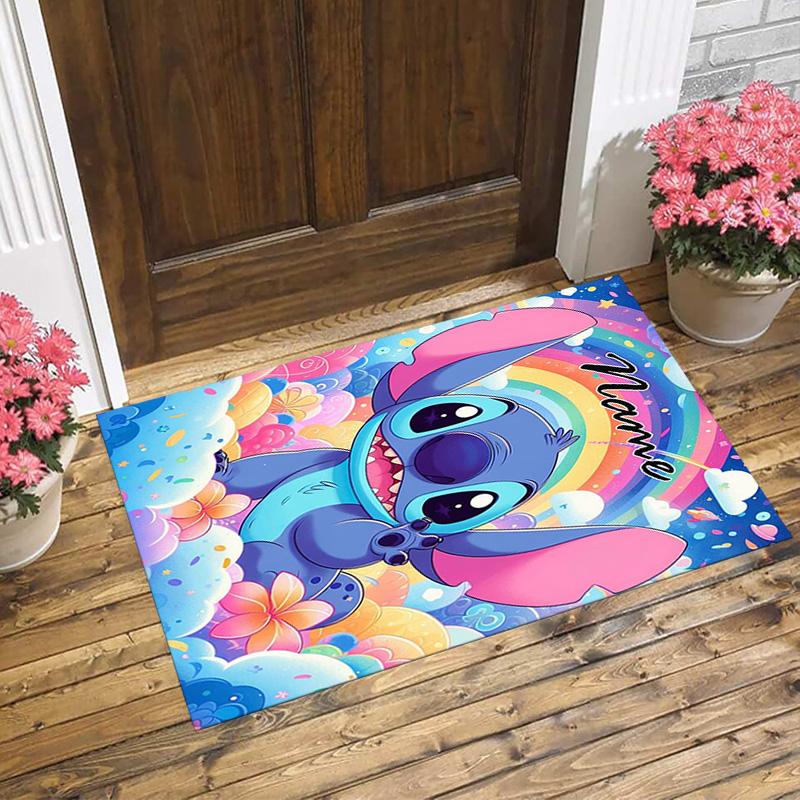 Personalized Name Stitch Paradise Living Room Non-Slip Area Rug Soft Carpet for Bedroom Kids Playroom Sofa Office Home Decor Doormat