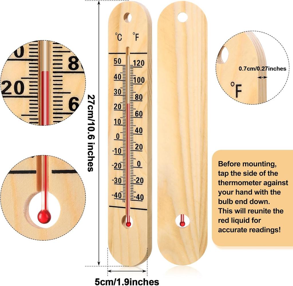 Wandthermometer Innen Groß Außenthermometer für Terrasse Doppelte Skalen Thermometer für Temperatur Haus Pool Büro Lagerhalle