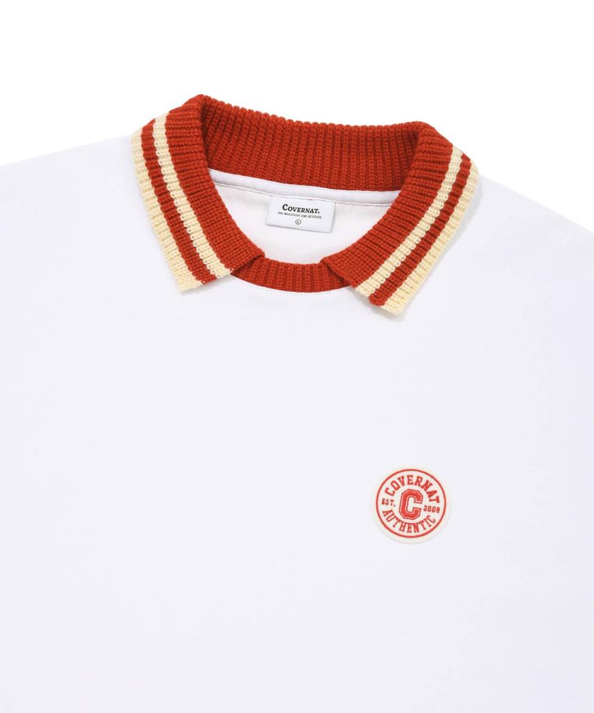 COVERNAT Circle C Collar T-Shirt White