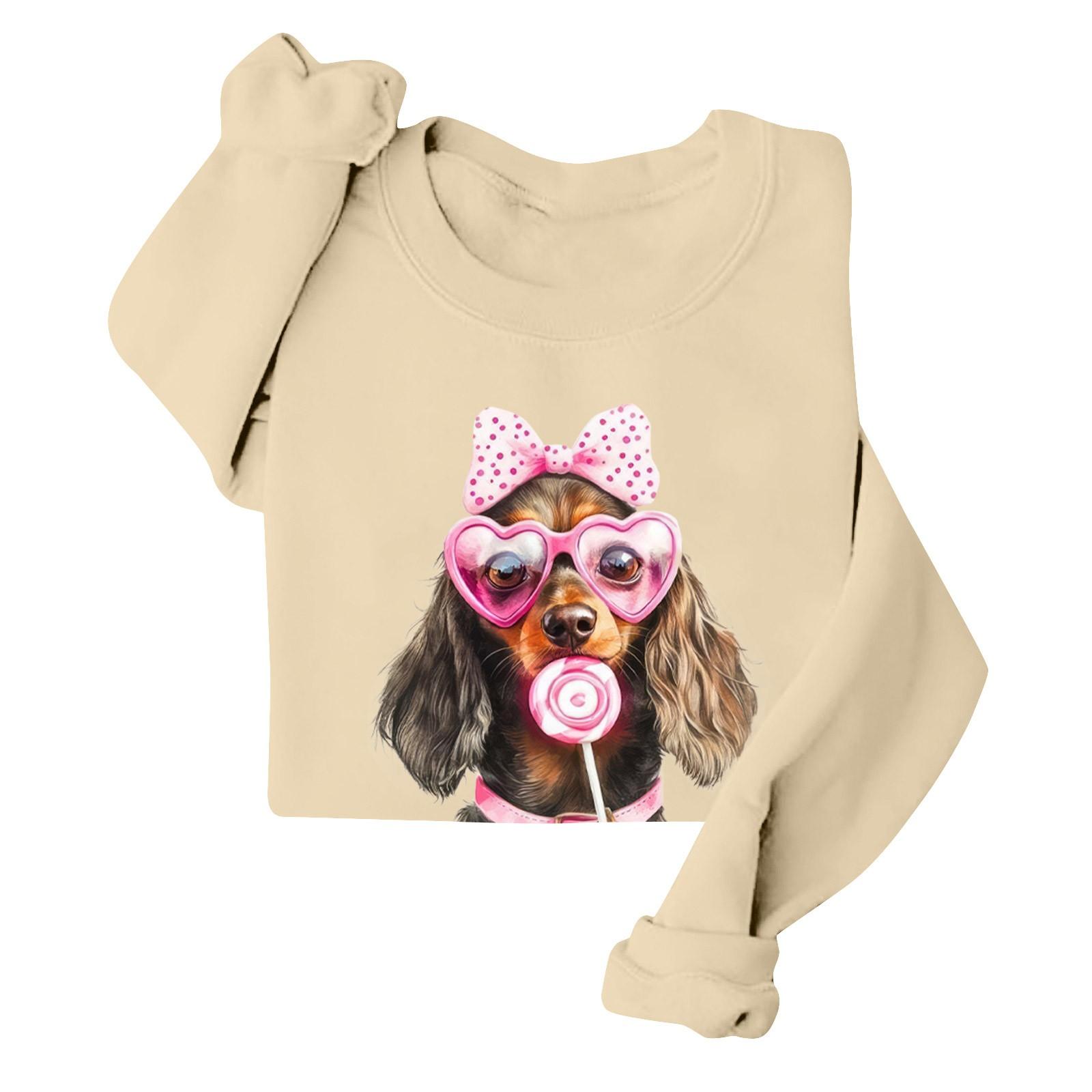 

Женские повседневные модные принты с длинным рукавом и круглым вырезом, толстовки, пуловеры, топы S розовый