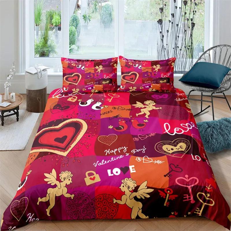 3D Angel Bedding Collection Golden Luxury Bedclothes European Pattern Duvet Cover Retro Chain Comforter Cover 3 Piece For Girls Boys