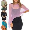 Women Cloak Shawl Mesh Wrap with Pullover Sweater Travel Wrap-around Hem Lightweight Summer Clothing