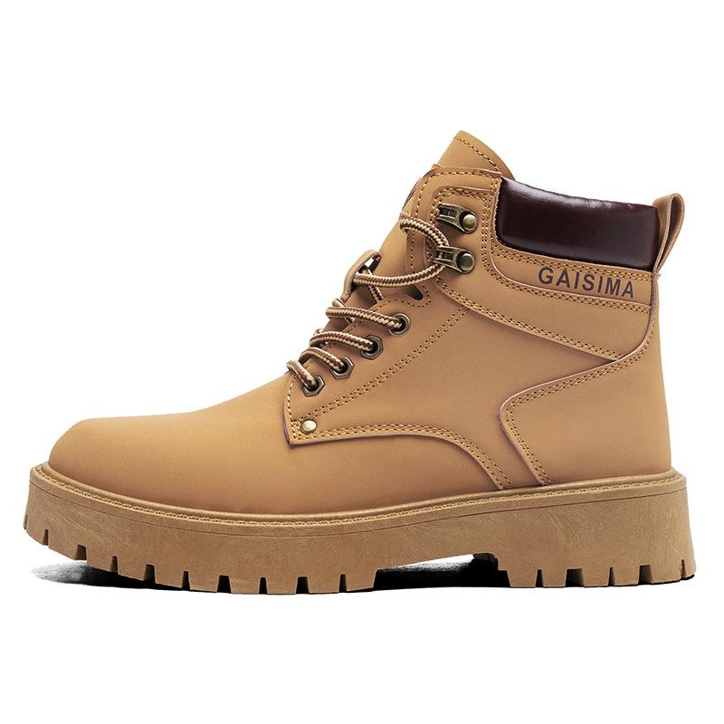 Retro Martin Stiefel mit hohem Schaft für Herren, Herbst und Winter, neue lässige Mid-Help Workboots, Outdoor-Arbeitsschutzschuhe