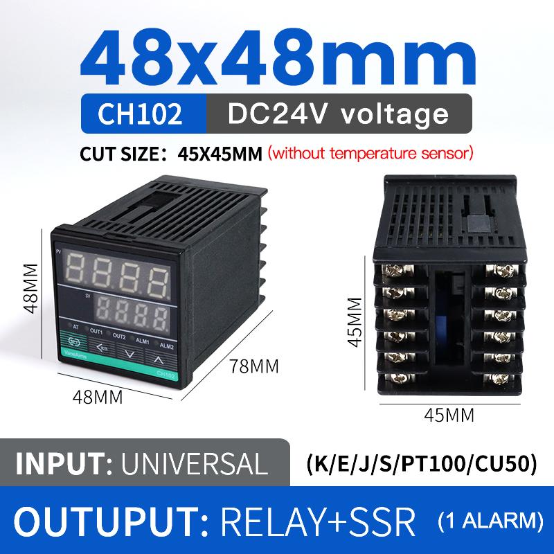 Cyfrowy regulator temperatury PID CH402 CH102 CH702 CH902 Przekaźnik/SSR Podwójne wyjście Termostat Termoregulator 85-265vac 0-400℃