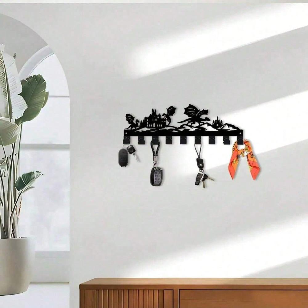 Castle Dragon Key Hanger Durable Metal Space Saving Design Modern Hallway Decor Housewarming Gift