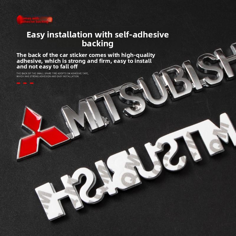 Car Metal Logo Decoration Badge Emblem Sticker For Mitsubishi Outlander ASX Eclipse Cross Pajero Lancer EVO Delica Triton Mirage