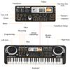61 Keys USB Electronic Organ Kids Electric Piano with Microphone Black Digital Music Electronic