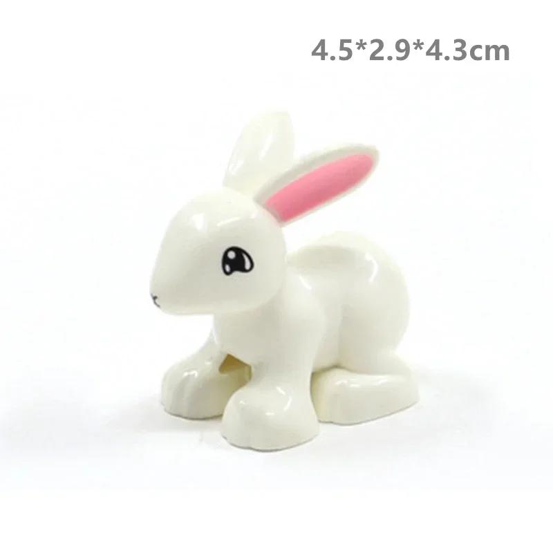 Big Size Building Blocks Animal Accessories Figures Farm Poultry Livestock Cat Rabbit Compatible Bricks Toys Children Kids Gifts