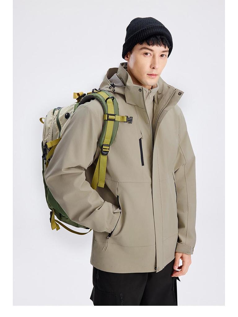 Premium 3-in-1 Outdoor Shell Jacket - Corporate Logo, Windproof, Waterproof, Ideal for Hiking and Mountaineering.