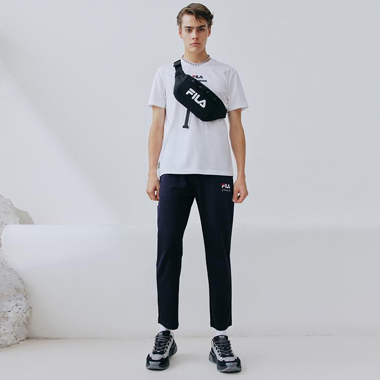 Fila Embroidered Logo Lightweight Knit Casual Pants Men Bottoms Legendary-Blue F11M138602F-NV