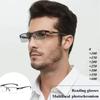 Photochromic Multifocal Reading Glasses, Fashionable and Ultra Light Half Frame Glasses, High-definition Presbyopia Glasses