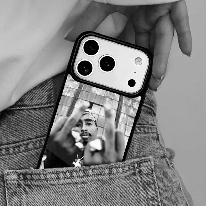 Hiphop Rap Singer 2Pac Tupac Shakur Phone Case for iPhone 16e 15 14 13 12 17 Pro Max Plus Air 17pro Cover Coque