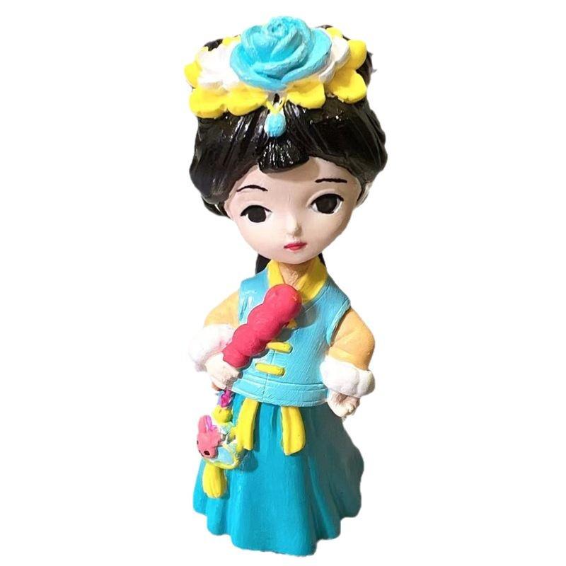 Chinese Hanfu Girl Plaster Doll - Coloring Model & Desktop Decoration Birthday Gift