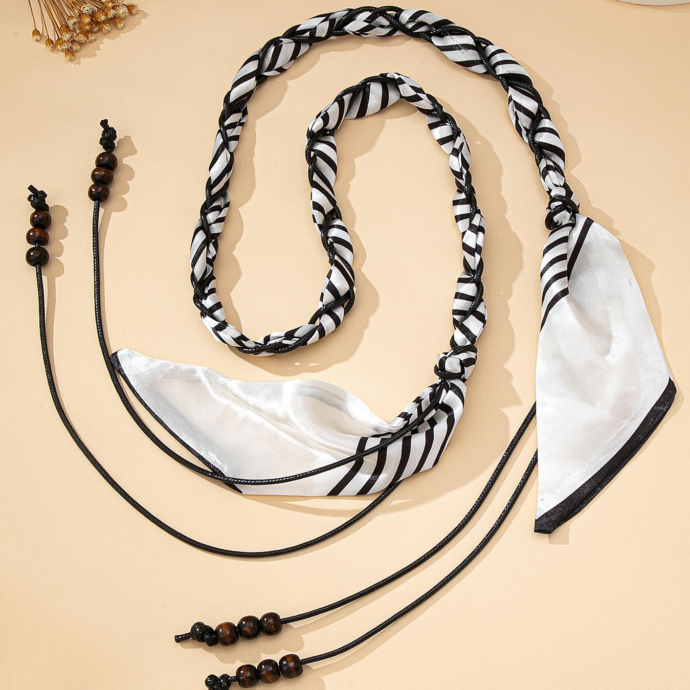 

A Women s Necklace, a High-End Bohemian Ethnic Style Silk Scarf Woven Necklace, Can Also Be Used as a Thin Belt, Suitable for Daily Wear