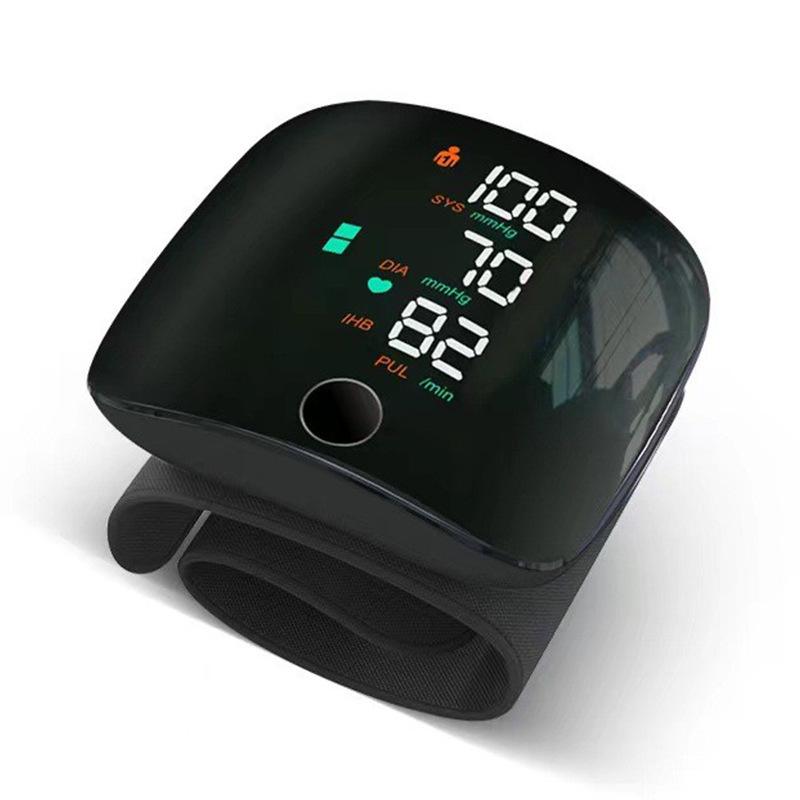 LED Wrist Blood Pressure Monitor - Fully Automatic Electronic Home Medical Device with Rechargeable Battery