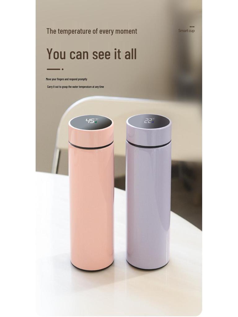 Stainless Steel Insulated Water Bottle with Smart Temperature Display for Outdoor Sports