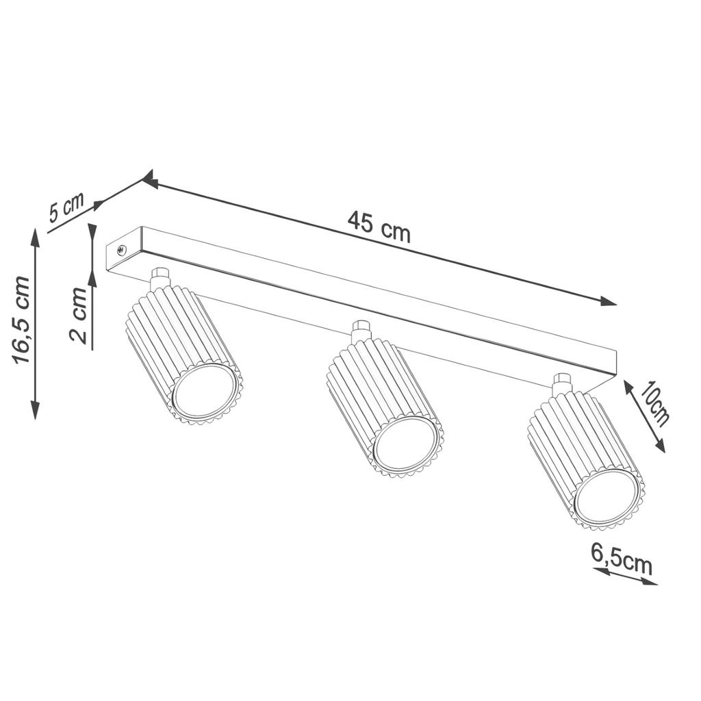 Ceiling lamp carbon 3L beige