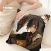 Zhongli Genshin Impact Pillow Case Sofa Decorative Home Double-Sided Printing Short Plush Cushion Cover Throw Pillow Cover