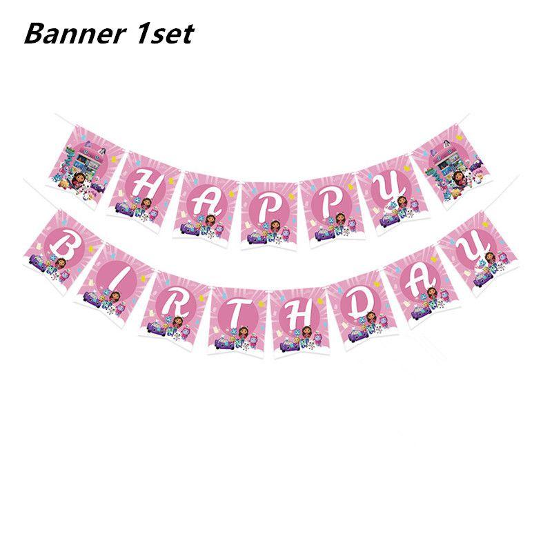 Gabbys Party Dollhouse Supply Plate Tissue Banner Tablecloth Balloon Decoration