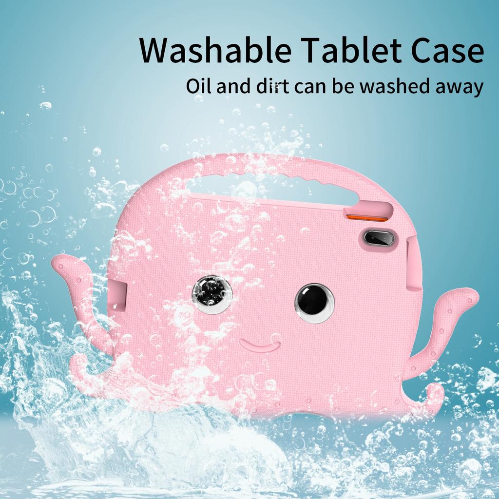 Für iPad (2025)/10.9 (2022)/Air 11 (2025)/(2024) EVA Hülle Cartoon Krake Handgriff Tablet Hülle mit Schultergurt