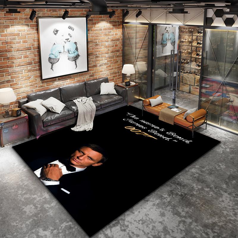 James Bond Carpet Rug for Living Room Bedroom Home Sofa Decoration,Kids play Nonslip Floor Mat