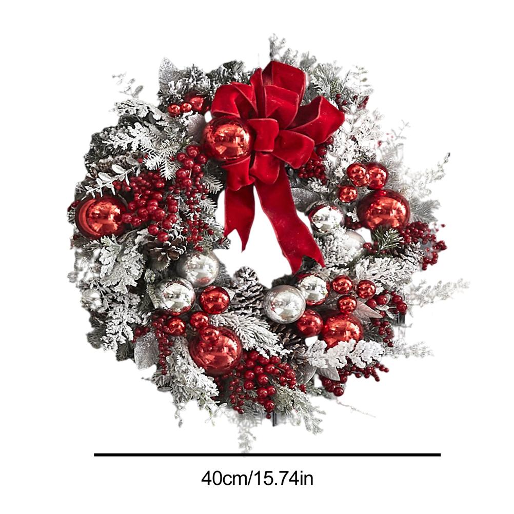 40cm Christmas Wreath Xmas Door Oranments Merry Christmas Decor For Home 2021 Happy New Year Hanging Pendants