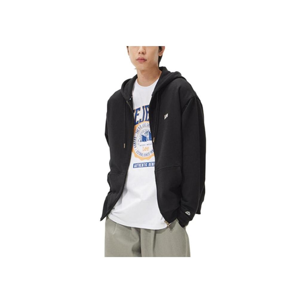 Korean Style Letter Embroidered Hooded Long Sleeve Sweatshirt Men sweatshirt Black LE2403HZ01BK