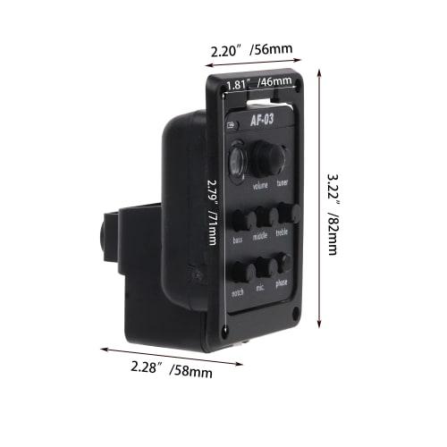 Yibuy Guitar Pickup, 8x5.5x4.5cm, Black Plastic, for Acoustic Guitar