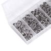 200pcs Hvy Duty Stainless Steel Fishing  Lit  S Bait Connectors 5 Sizes Corrosion Resistant Fast    Back with Plastic Box for Fishing Accessor