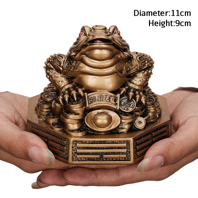 Feng Shui Toad Mascot Crafts Money Lucky Fortune Wealth Chinese Golden Frog Toad Coin Home Office Car Ornaments Lucky Gifts