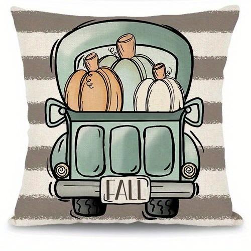 Pumpkin FallThemed Cushion Covers Pattern Cushion Cover Suitable For Sofa Bedroom Car Pillow Cover