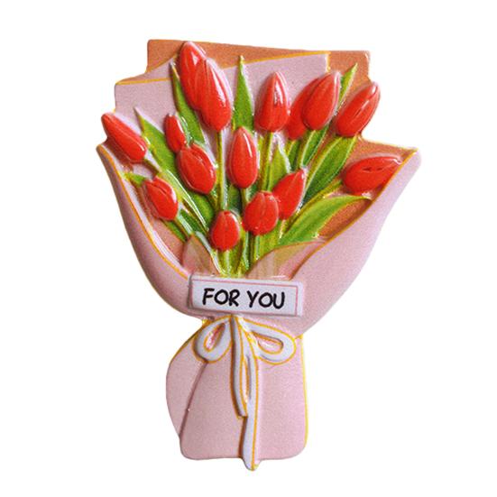 Simulated Bouquet Refrigerator Magnet Resin Flower Fridge Magnet Home Office Kitchen Cabinet Locker Whiteboard Decoration
