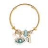 Gold-Plated Evil Eye Crystal Pendant Bracelet for Women