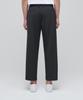 Musinsa Standard Lightweight Wide Drawstring Banded Crop Slacks [Charcoal Gray]