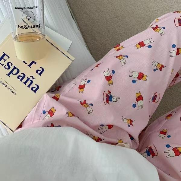 

Женские мультяшные брюки для ходьбы в горошек - Весенне-осенняя пижама, Свободная верхняя одежда, Домашняя одежда для отдыха L