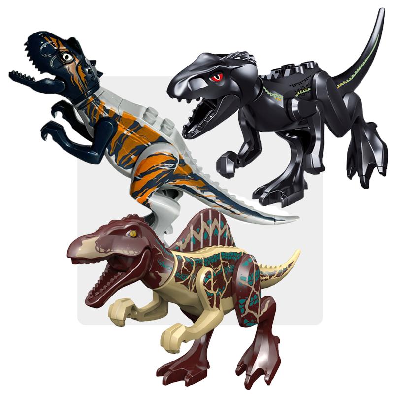 Cool Jurassic Dinosaurs World Velociraptor Triceratops Indominus T-Rex Modell Montera Byggklossar Leksaker För Barn Pojke Gåva