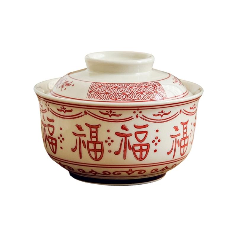 Elegant Ceramic Ramen Noddle Soup Bowl with Lid Microwave Oven and Dishwasher Safe for Formal Dining and Daily Activity