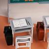 1 Set Mini School Desk Chalkboard Chair Schoolbags Model For Doll House School Furniture Decor Dollhouse Classroom Accessories