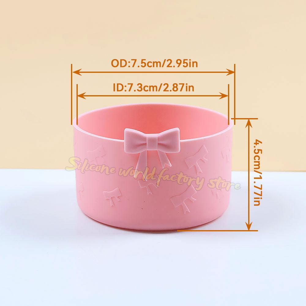 

SW 7.5CM Cartoon Animal Bow Silicone Cup Bottom Cover For Stanley 40oz Tumbler Protective Water Bottle Sleeve Anti-slip Cup Boot розовый